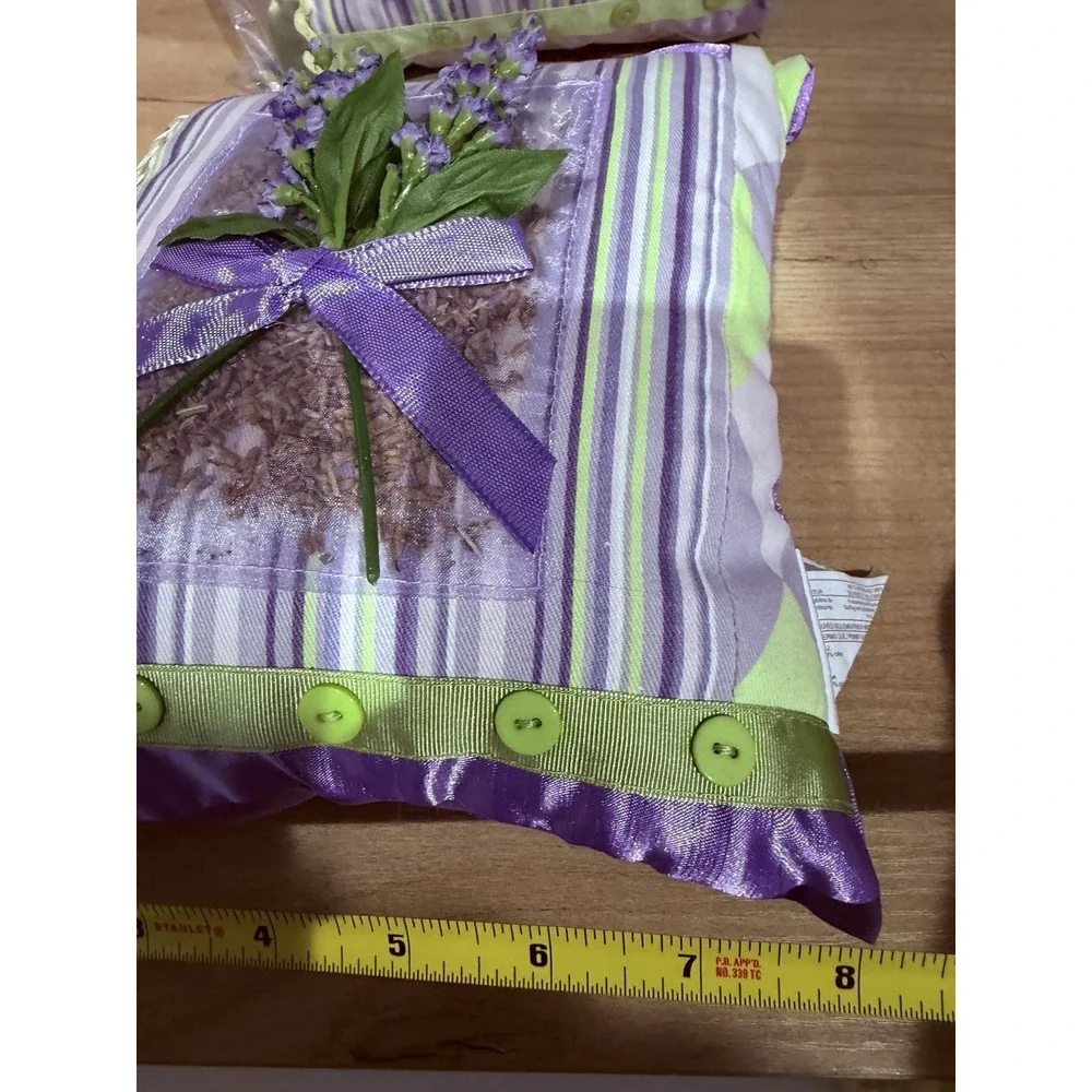 Lavender Floral Sachet Pillow Purple Green Cottage Core D